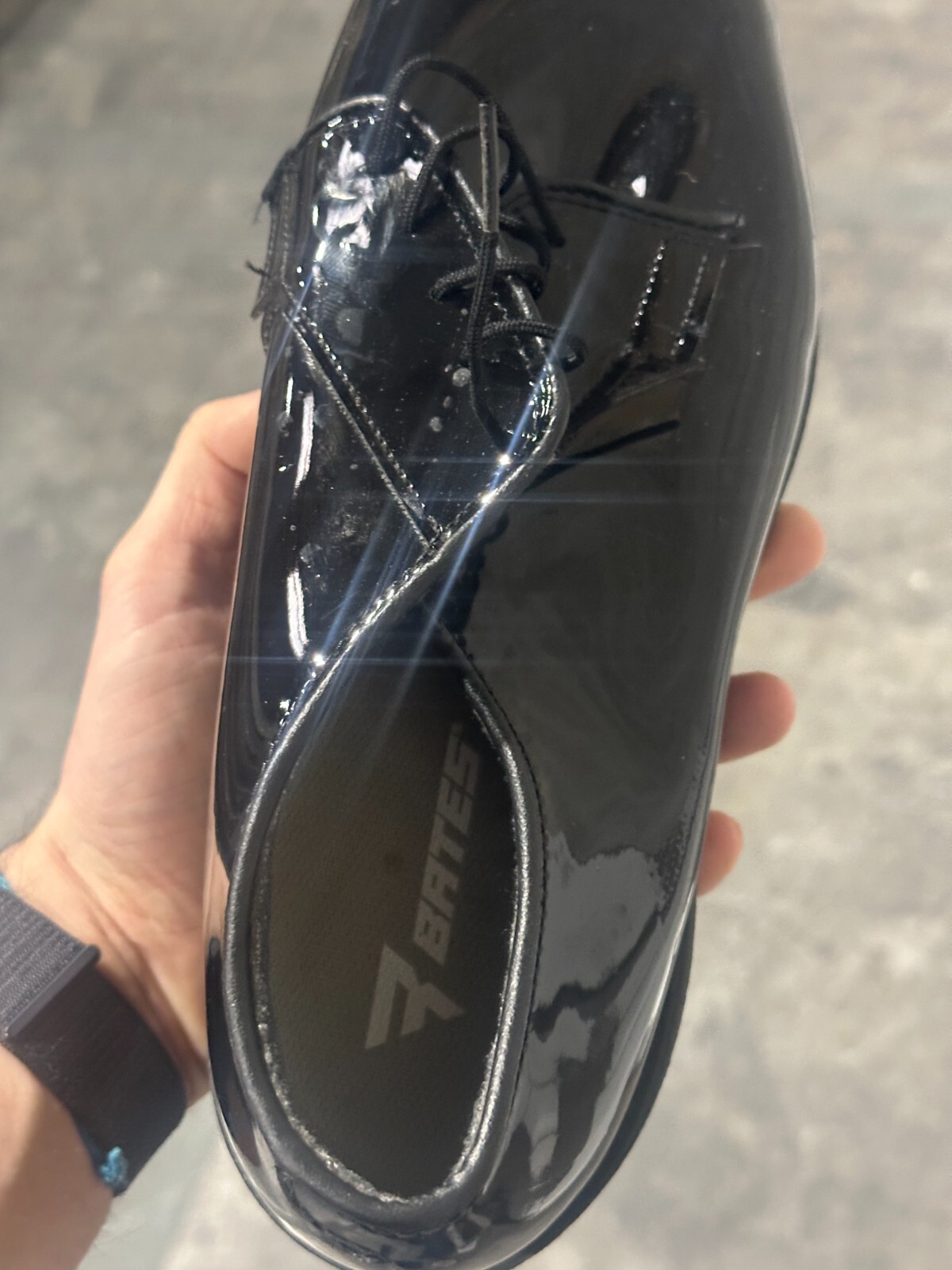 10 EEE - BATES US Military High Gloss Oxford Shoes Dress Shoe ASU Uniform VIBRAM