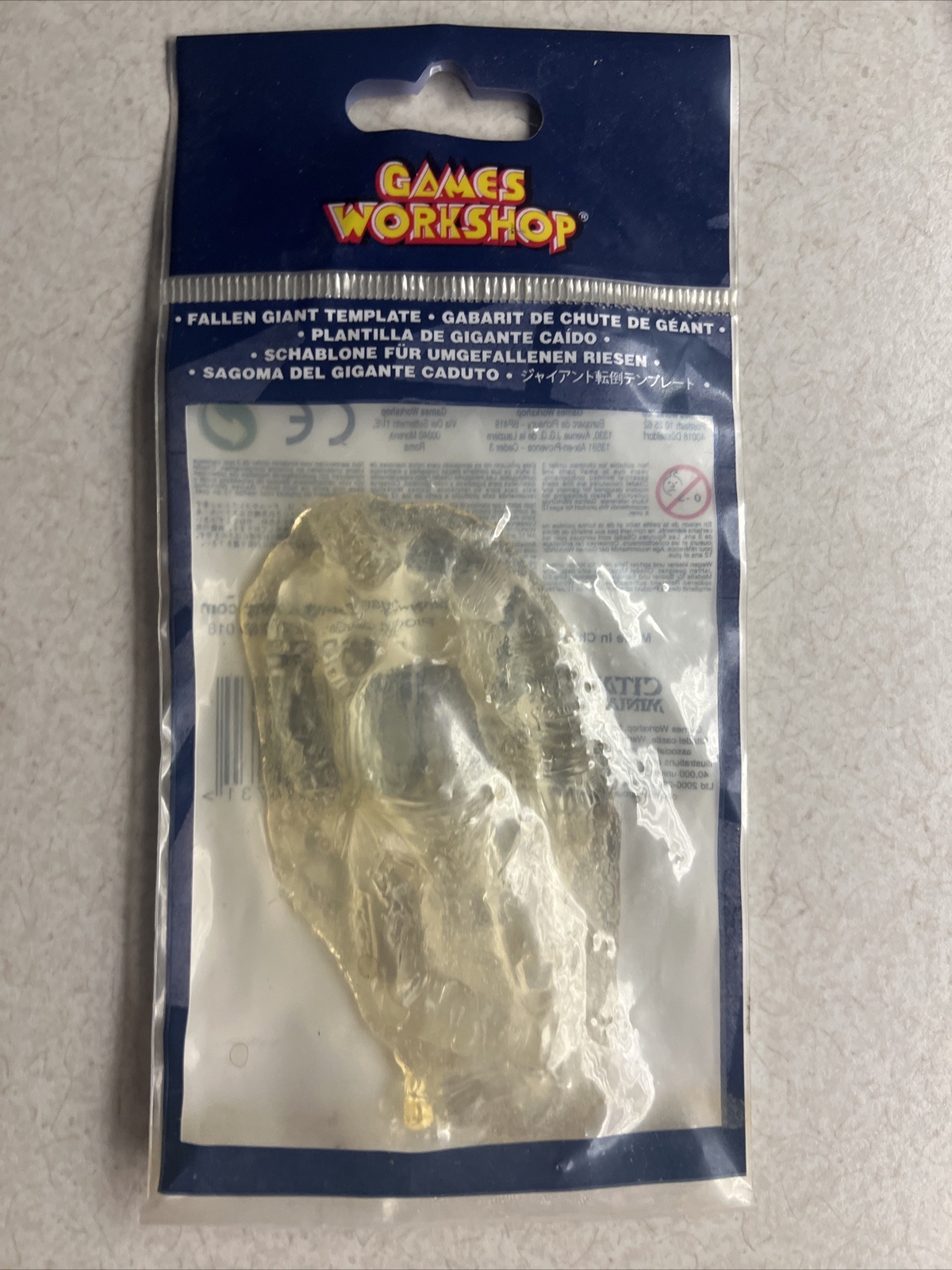 Games Workshop Warhammer Fantasy Fallen Giant Template (Clear) Pack New