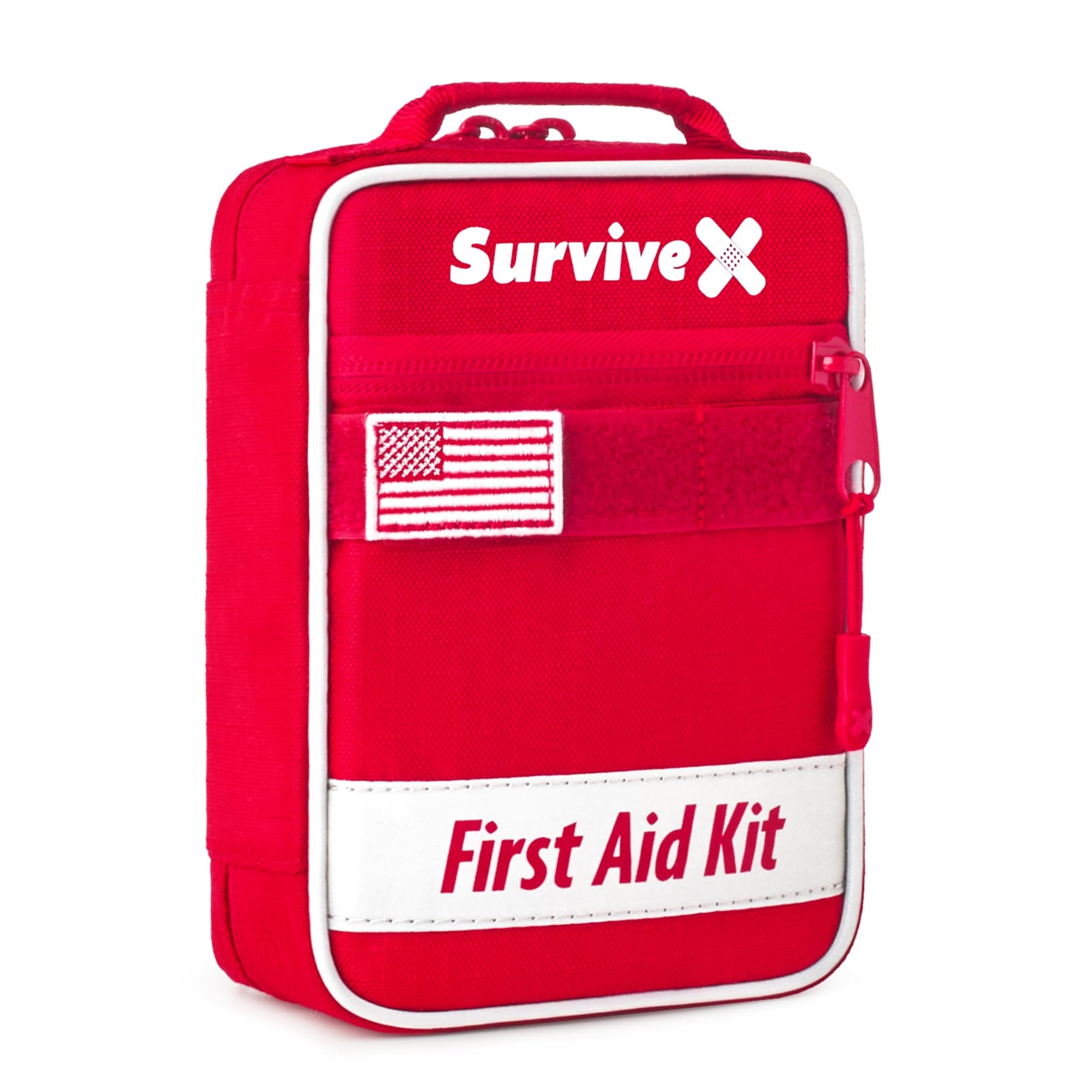 SurviveX Small First Aid Kit for Car, Travel & Home - Emergency Small, Red