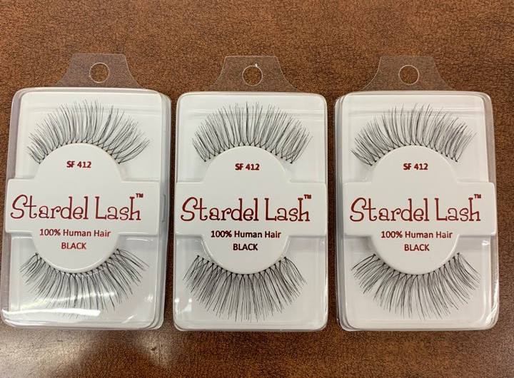 (PACK OF 3) Stardel Lash 100% Human Hair Eyelashes Black SF 412