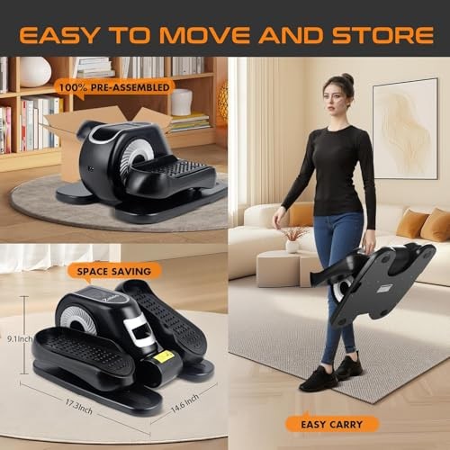 Under Desk Elliptical Machine - Electric Elliptical Training Machine w/Remote