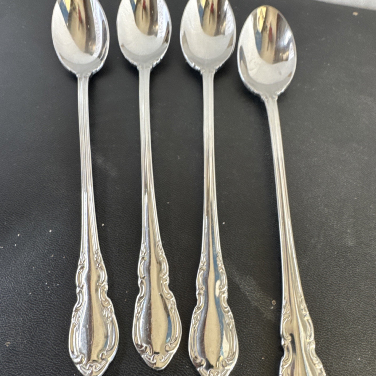 RSV Stainless Steel Spoon Set Glossy All-Over Handle Pattern 4 pcs