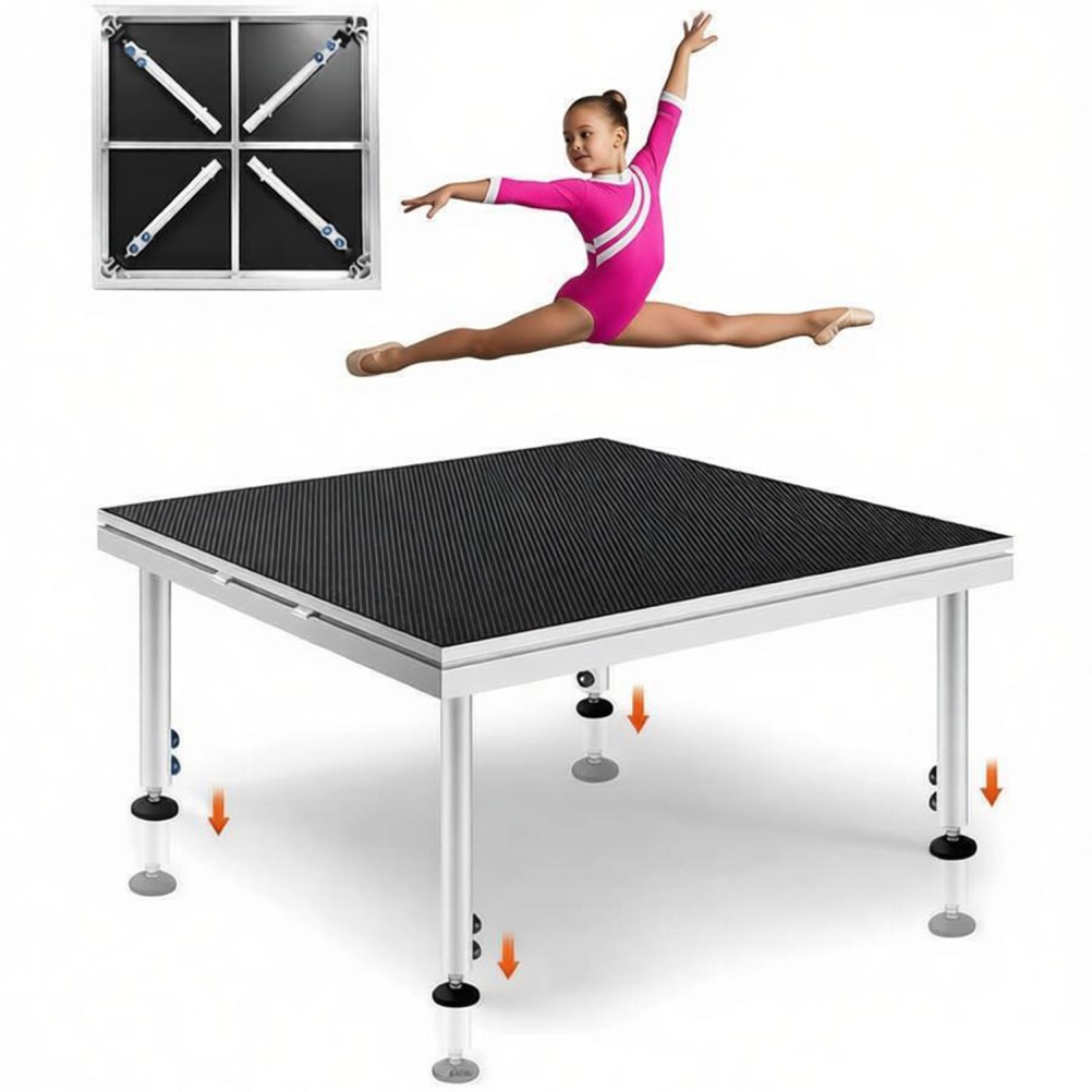 Portable Anti-Slip Mini Stage Platform with Risers for Events, Wedding, DJ, Band