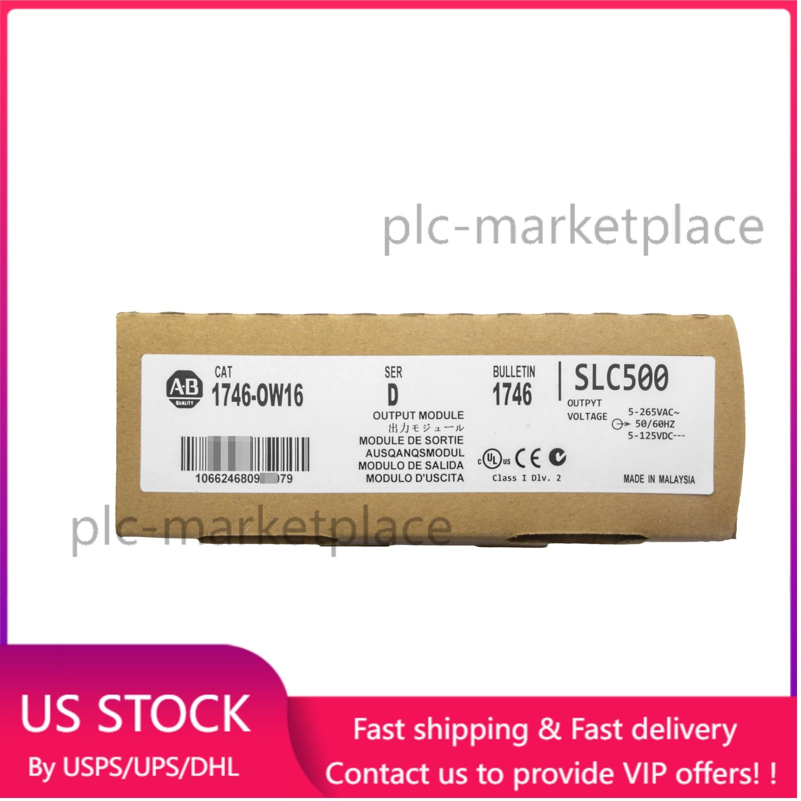 New Factory Sealed AB 1746-OW16 SLC 500 SerD Output Module US Free Tax