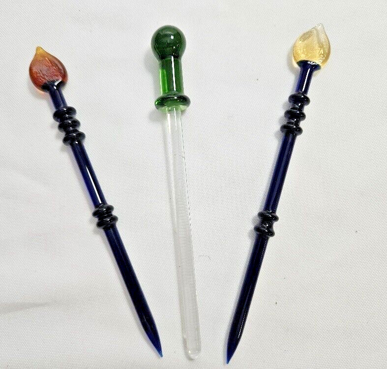 3 Pack-5.5" Glass Poker Perfume Dabber Tools