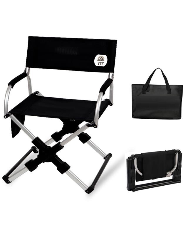 YTZ Outdoor Pico Arm Chair, Folding Director's Chair with Carry Bag Black