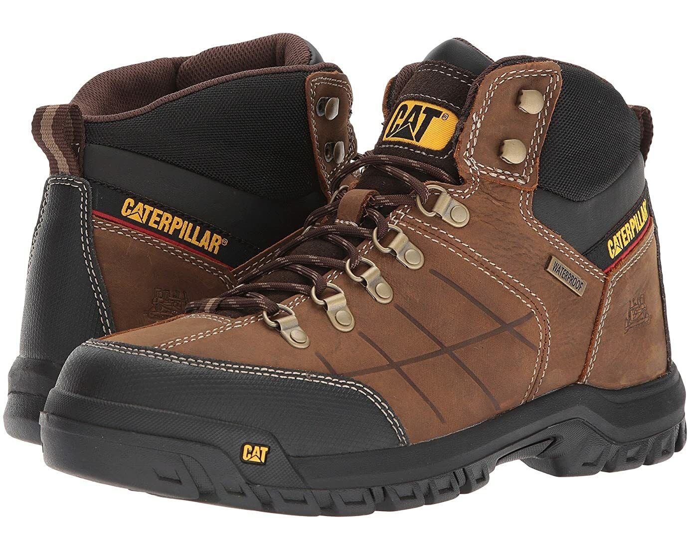 Men Caterpillar Threshold Waterproof Steel Toe Boot P90935 Brown 100% Authentic