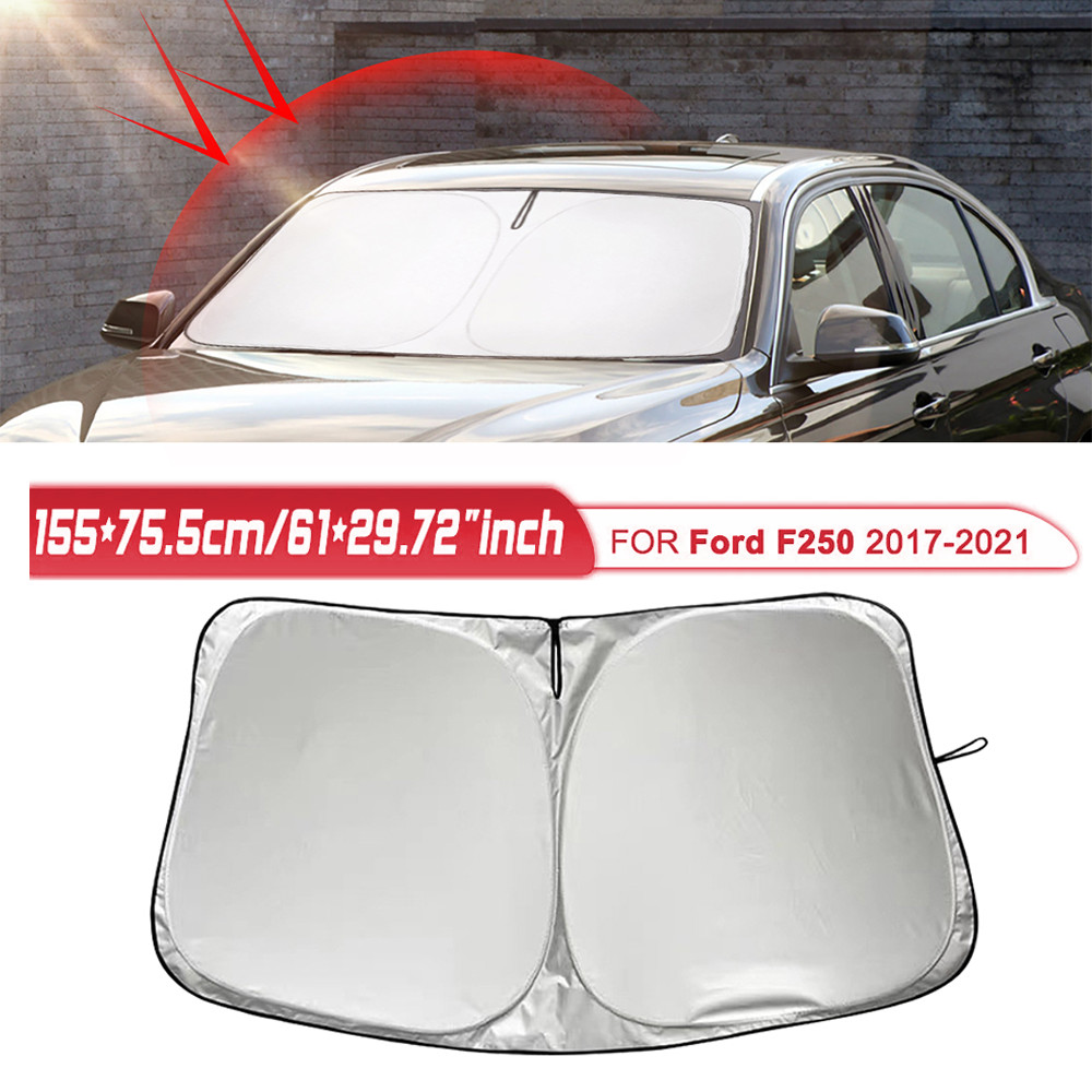 Fit 17-21 Ford F250 F350 F450 Car Front Windshield Sun Shade UV Block Cover