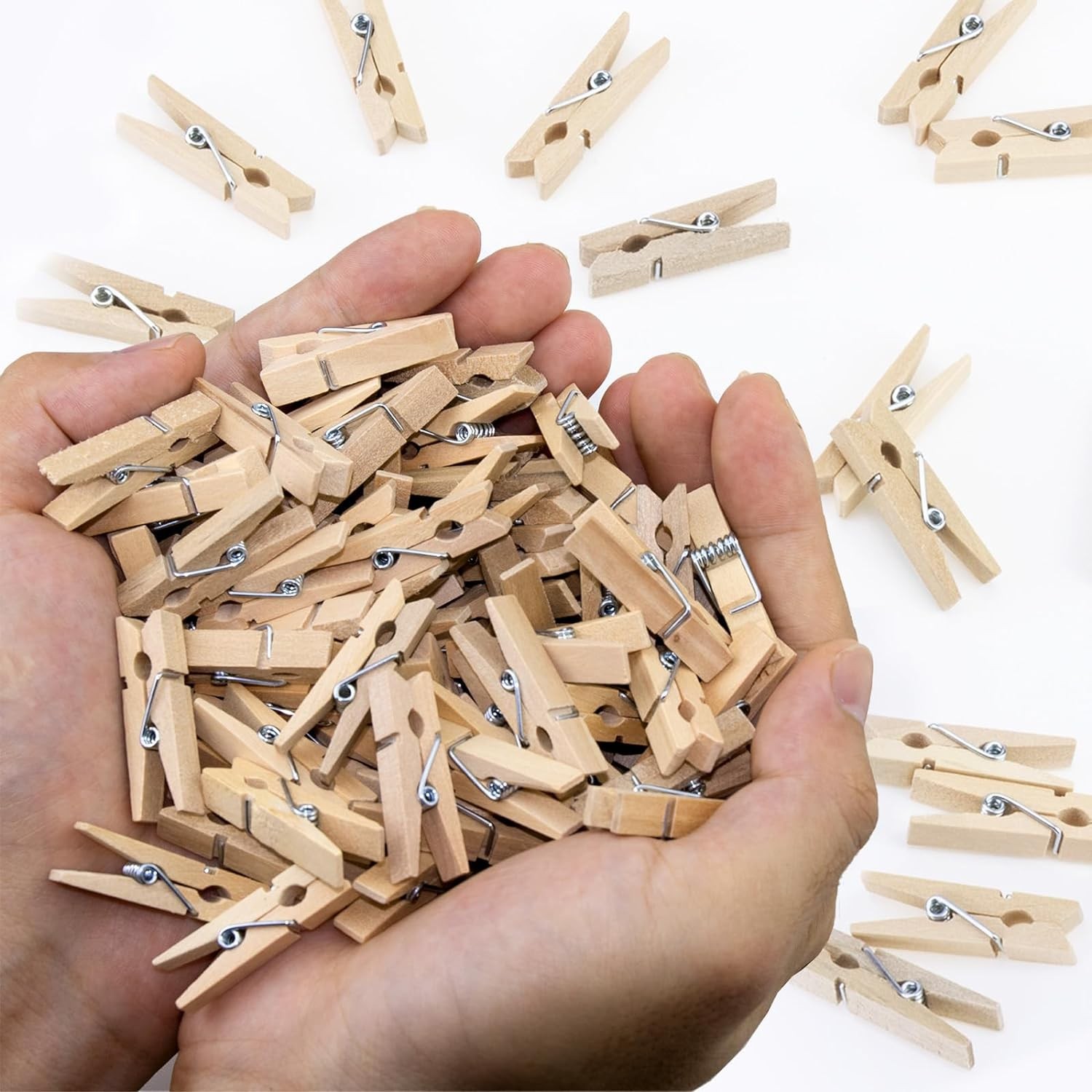 1.4 Inch Mini Clothes Pins for Photo, 130 Pcs Small Clothes Pins