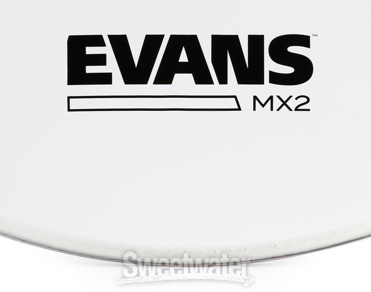 Evans MX2 White Marching Bass Drumhead - 28 inch