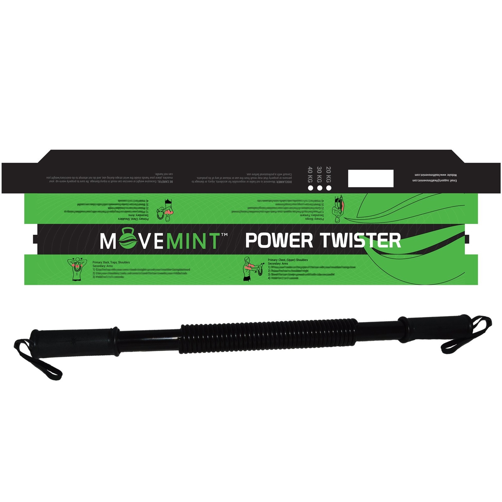 MOVEMINT Power Twister | Chest Resistance Spring Bar Exerciser (50KG/110LBS)