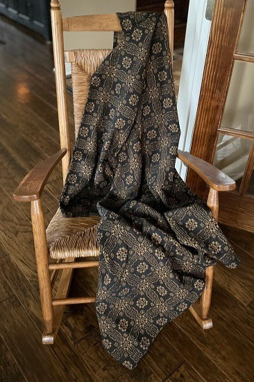 NEW Primitive THROW BLACK MUSTARD WOVEN 52"x74" GETTYSBURG Farmhouse TABLECLOTH