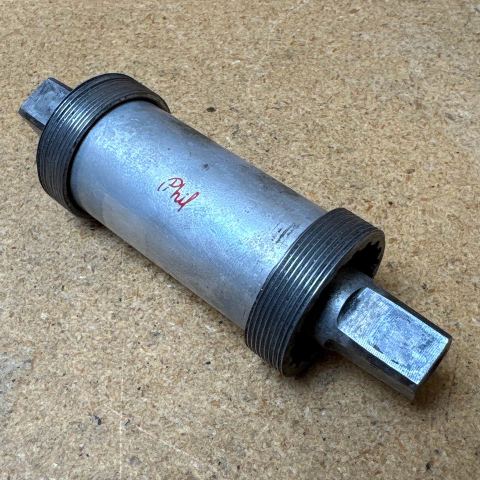 Vintage Phil Wood Square Taper BSA Bottom Bracket 113mm, USA Made Bearings