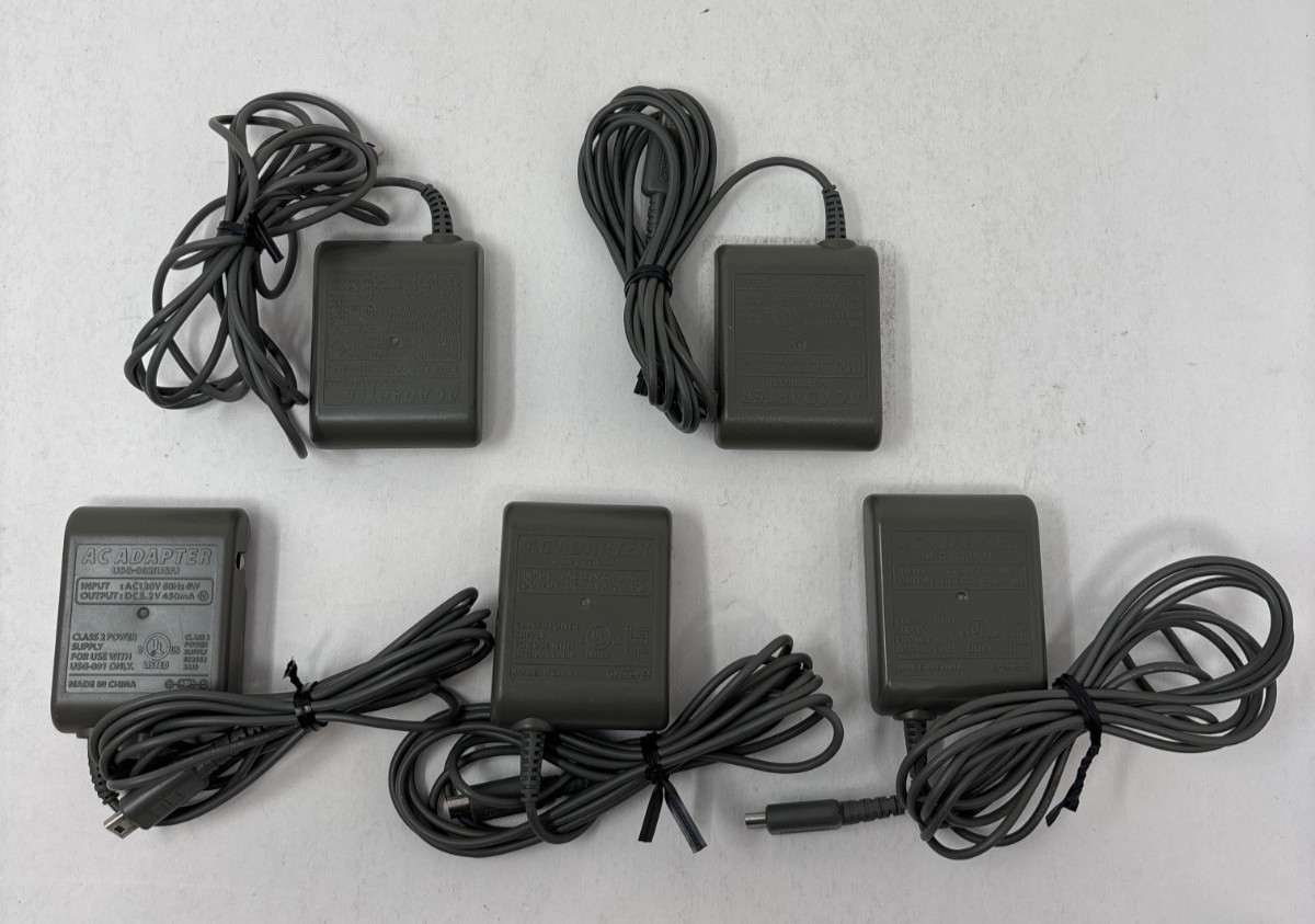 Nintendo DS Lite Wall Chargers Lot of 5 OEM AC Adapters Tested & Works!