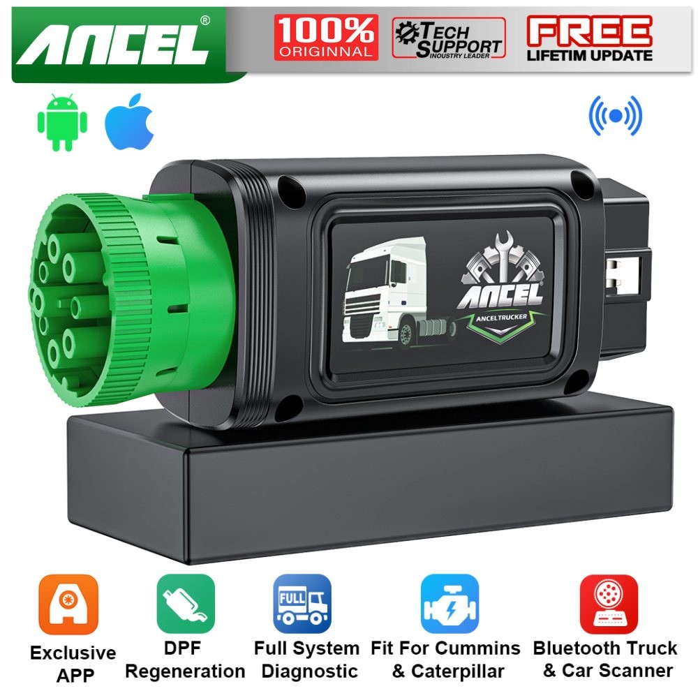 ANCEL HD100 Bluetooth Heavy Duty Truck Scanner DPF Regen Diesel OBD Diagnostic