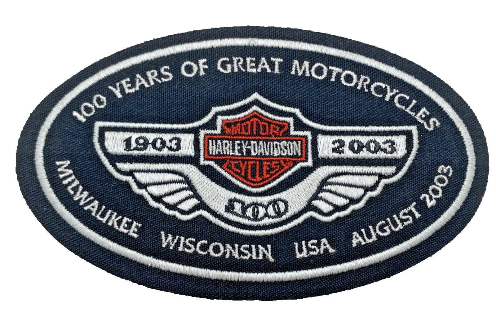 2003 Harley Davidson Motorcycles Embroidered patch 100 years great Motorcycles