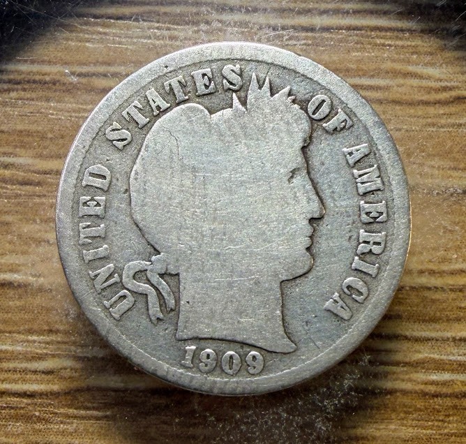 1909-P Barber Dime - Actual Silver Coin Shown - Free Shipping & Tracking INV821
