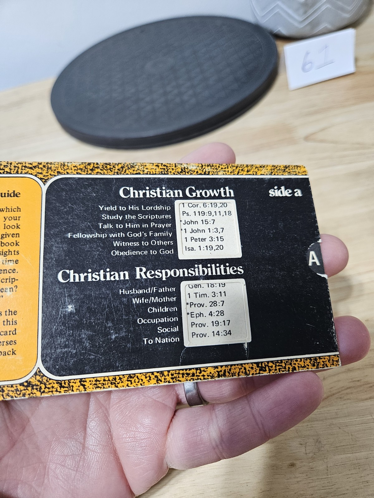 Christian Bible Study Slide Guide Meditation Scripture Reference Tool Card