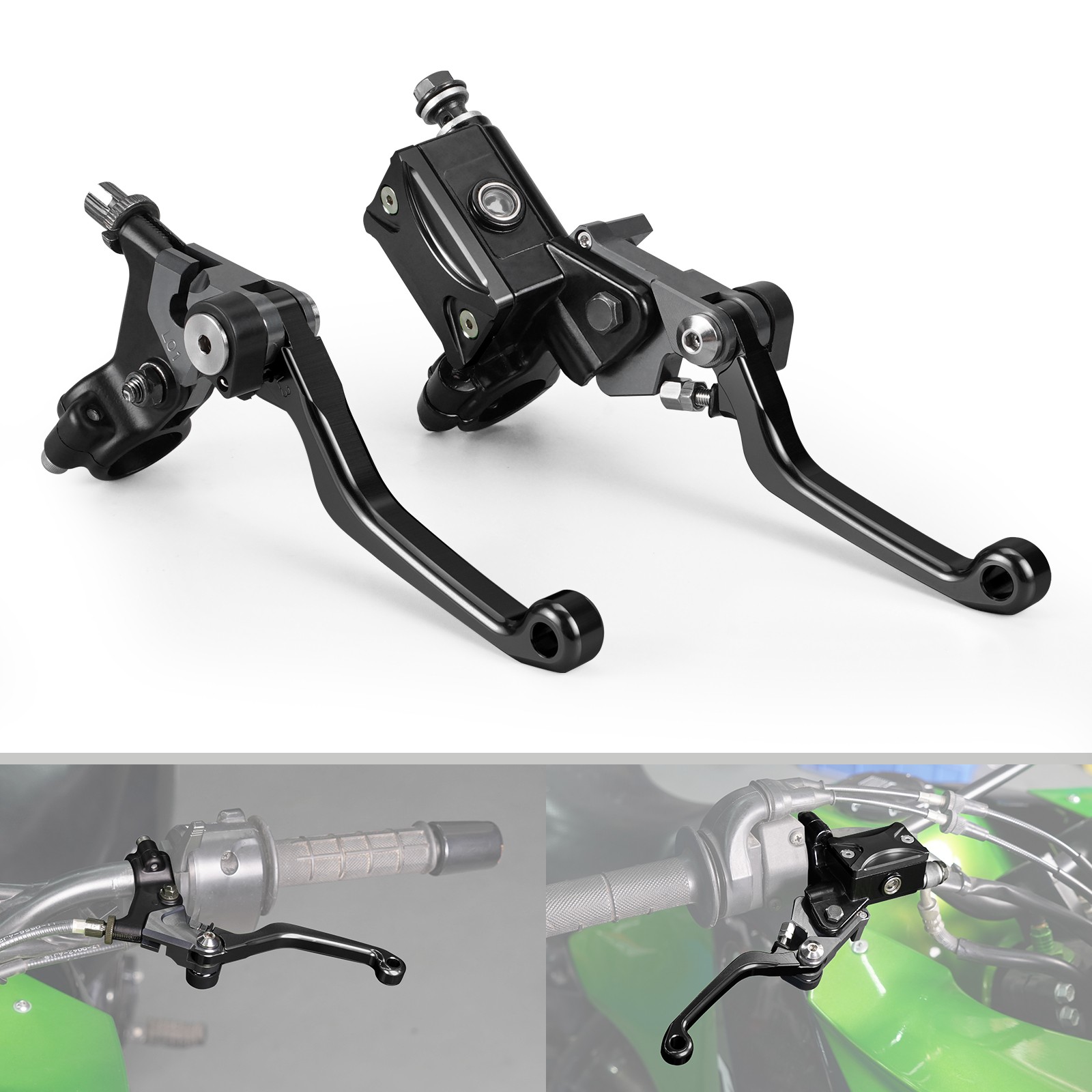 7/8" Hydraulic Brake and Cable Clutch Lever Set For Suzuki RM 85 125 RMZ 250 450