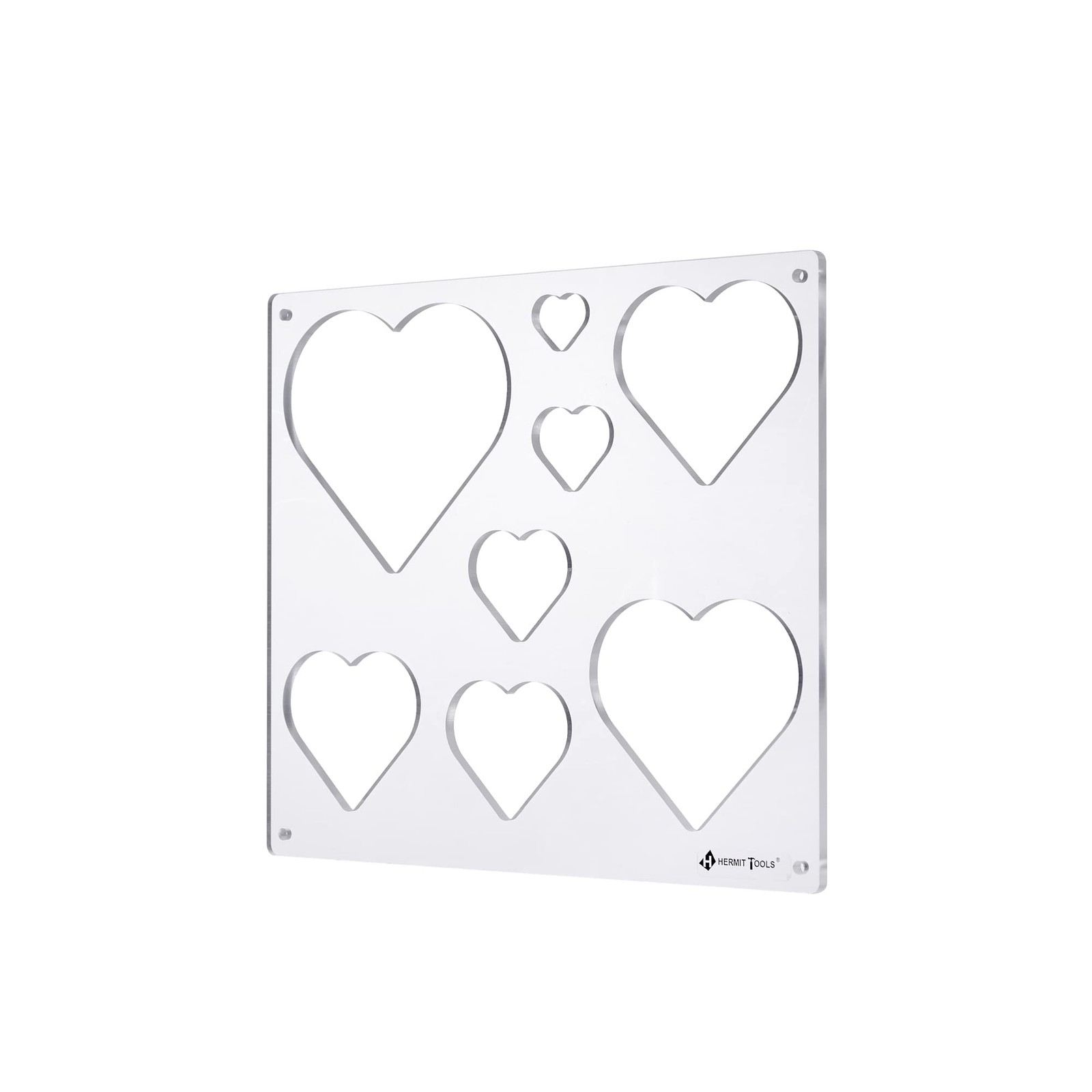 HERMIT TOOLS 8-in-1 Heart Inlay Template | Router and Decorative Templates for W