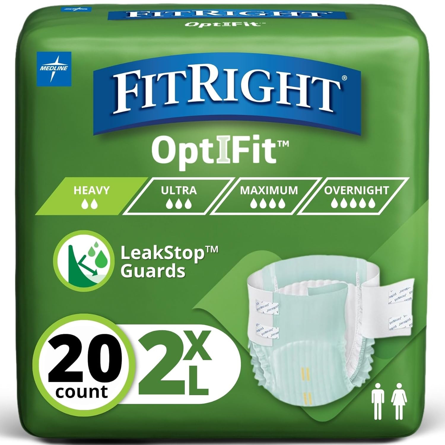 Extra+ Adult Diapers, Disposable Incontinence Briefs, Leak-Proof Diaper, Absorbe