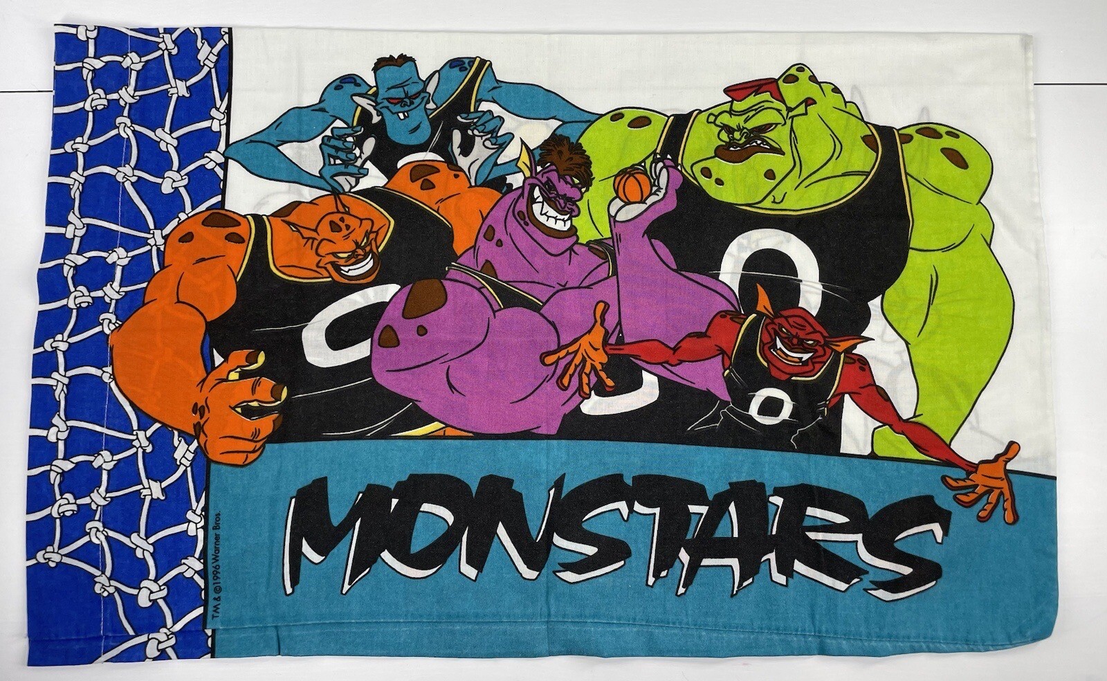 Space Jam Vintage 1996 Pillow Case Tune Squad Monstars Michael Jordan 27x17”  WB