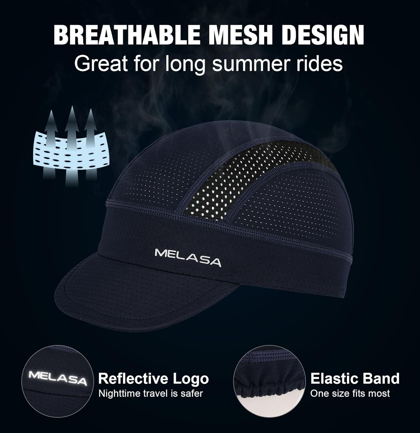 Cycling Skull Cap With Sun Visor Under Helmet Liner