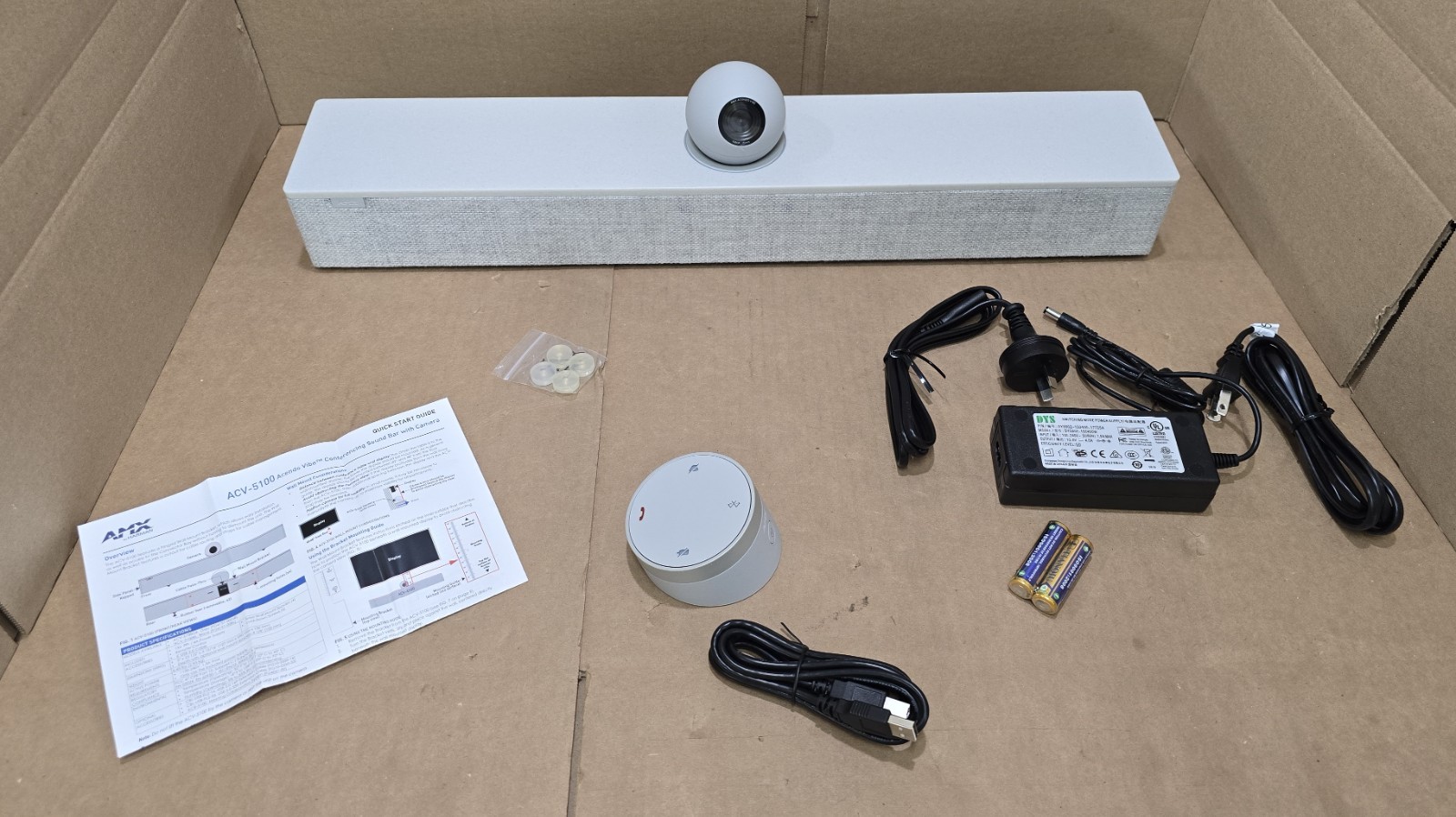 AMX ACV-5100GR  Acendo Vibe Conferencing Sound Bar with Camera, Accessories Incl