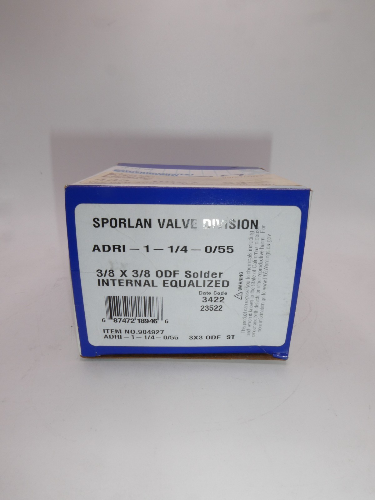 Sporlan ADRI 3/8"  904927 ADRI-1-1/4-0/55 ODF Discharge Bypass Valve (0/55 PSIG)