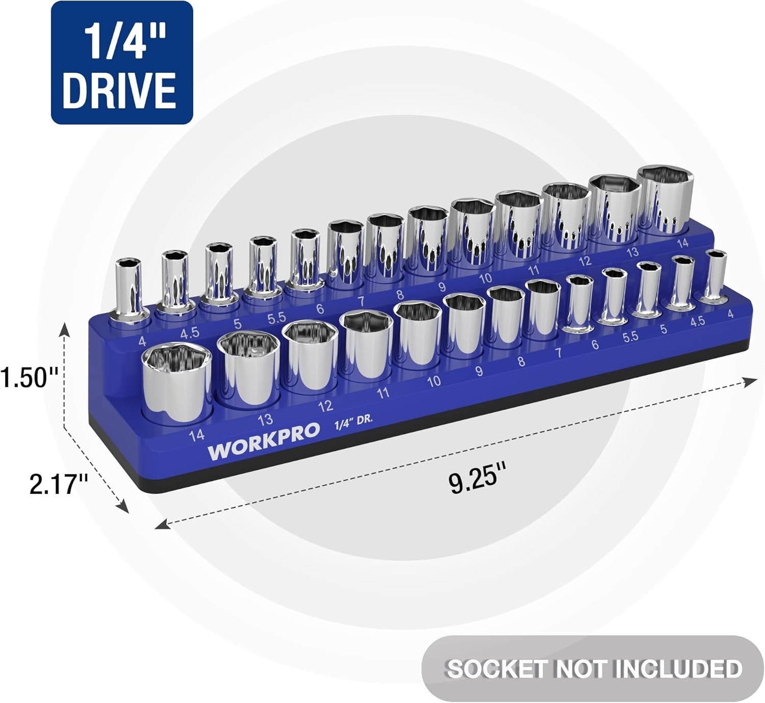Effortless Organization: 26-Piece Magnetic Socket Holder with Soft Rubber Base