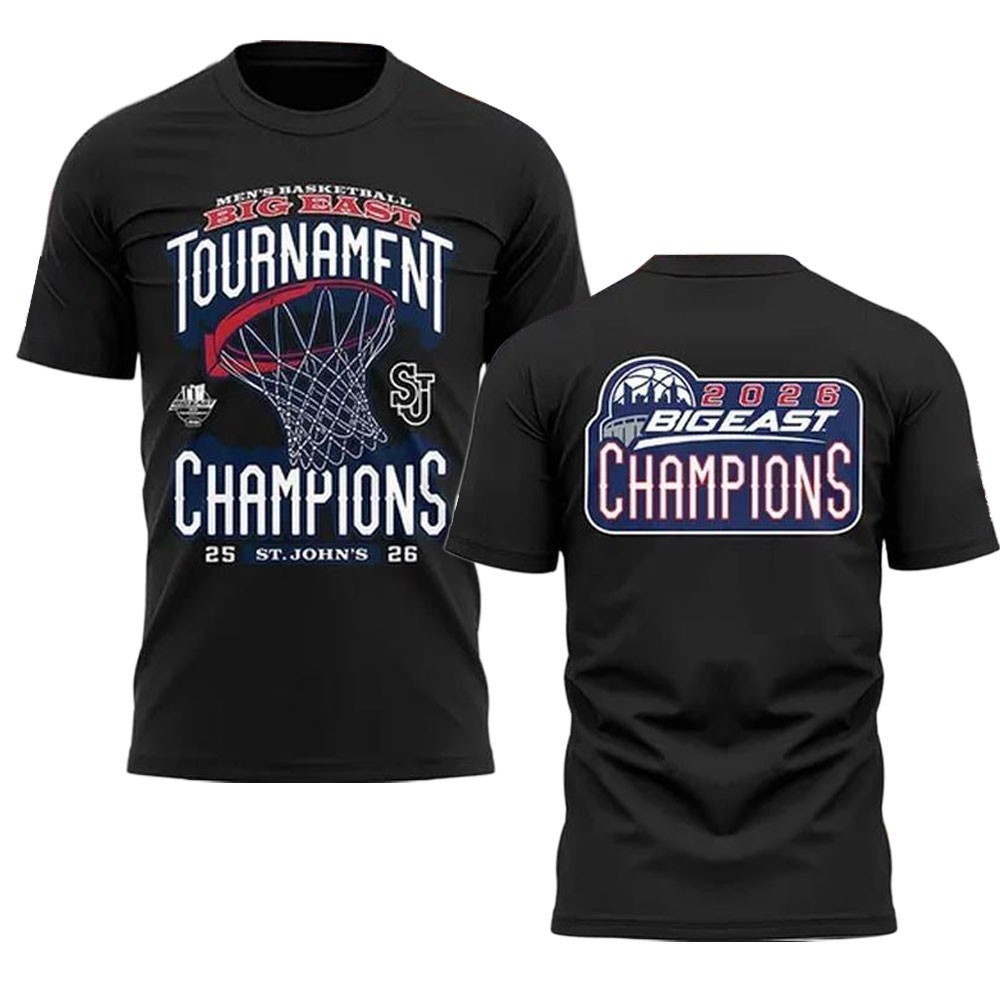 St John’s Red Storm University Men’s Basketball 2026 Big East Champions T Shirt