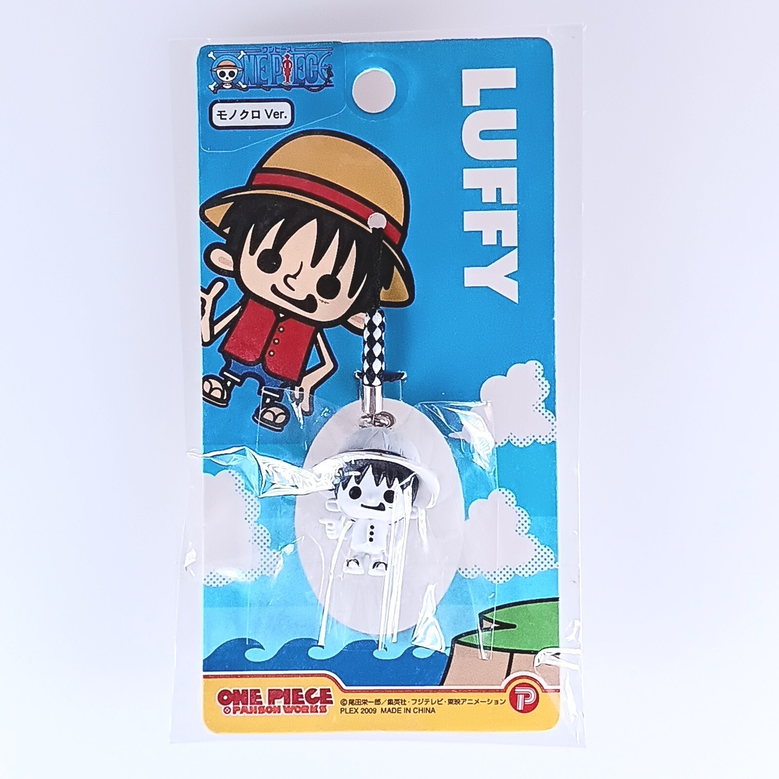 Luffy One Piece × Panson Works Netsuke Figure Strap Monochrome Ver. Japan F/S