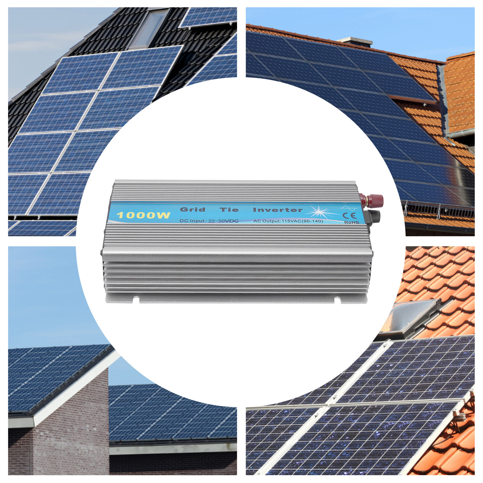 1000W MPPT Grid Tie Inverter 110V For 36V Solar Panel Pure Sine Wave Inverter US