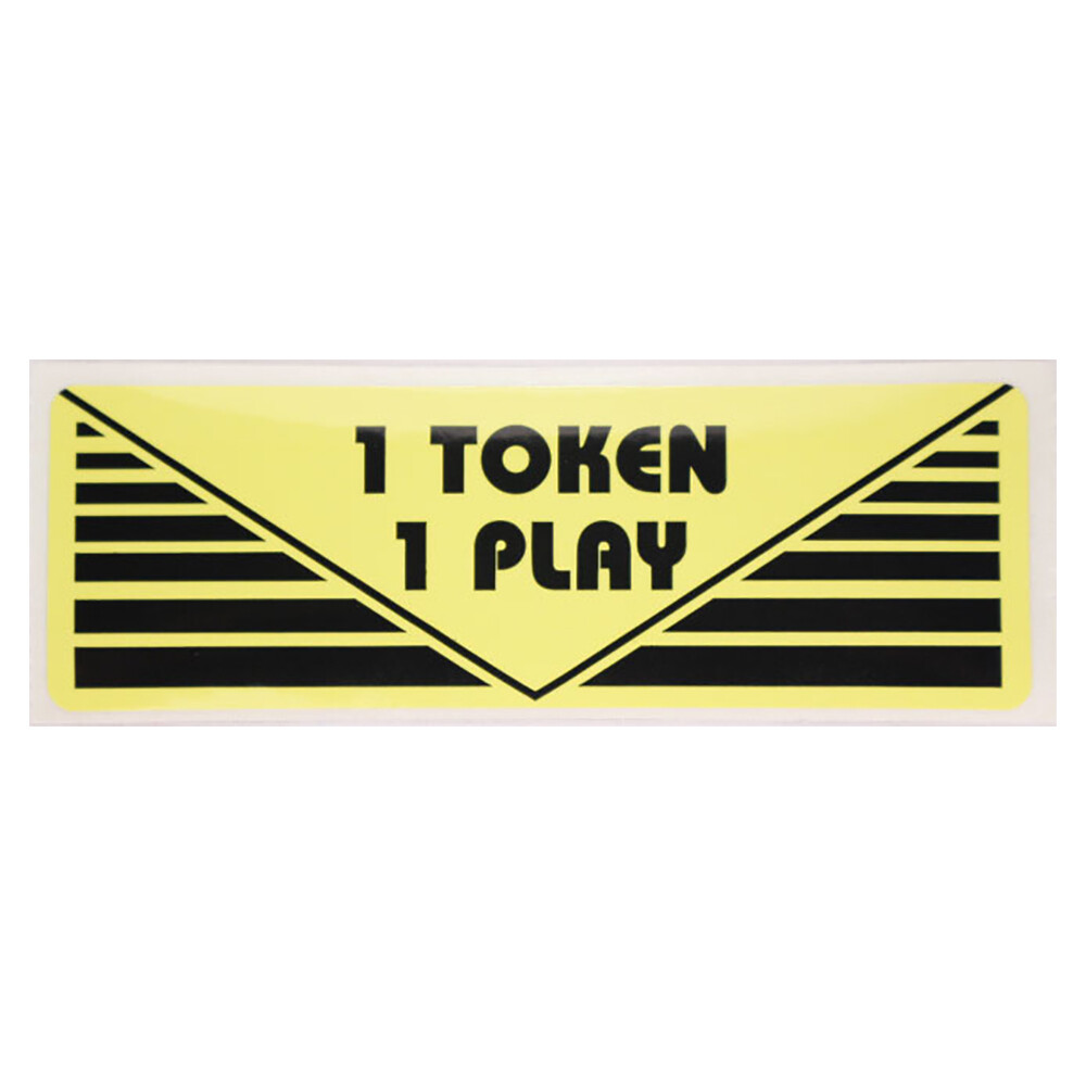 1 Token 1 Play Label Sticker Arcade Pinball Machines