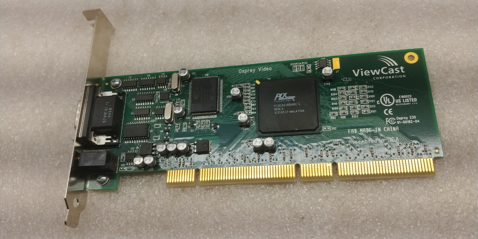 ViewCast Osprey 230 PCI-X Analog Video Audio Capture Card HD-15 94-00192-04 F SH