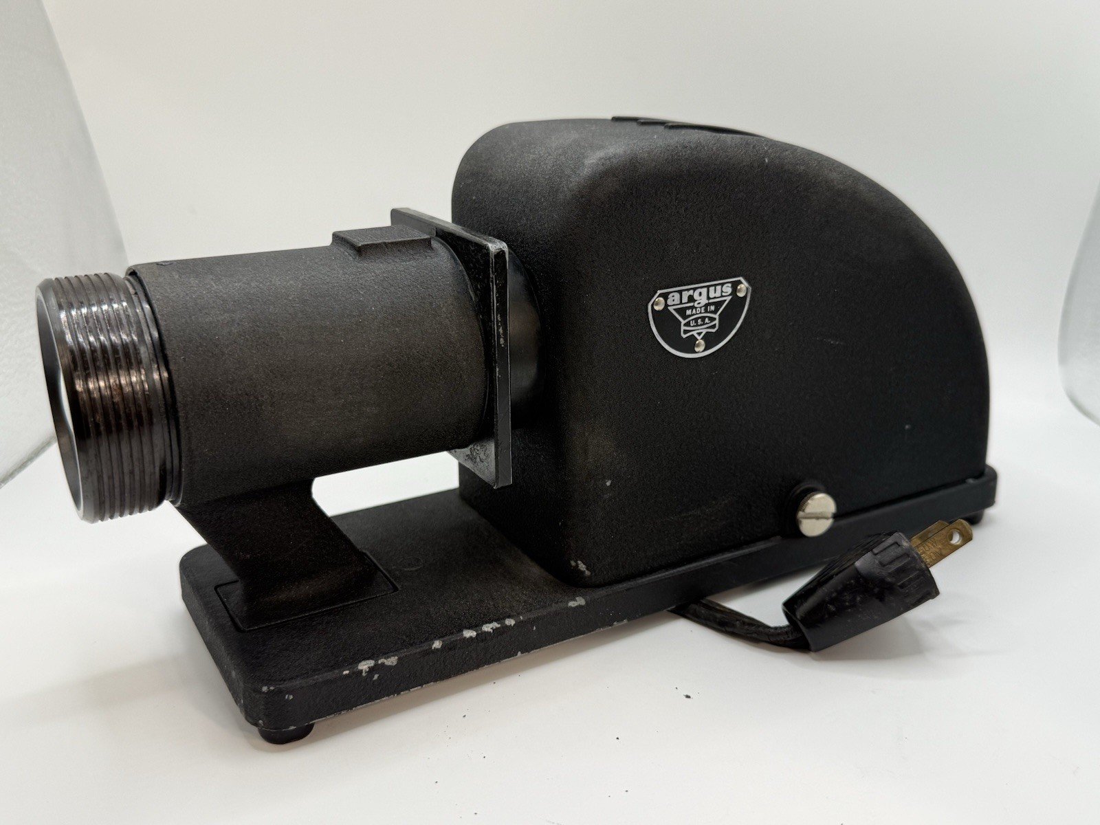 Vintage Argus 35mm Slide Projector w/ Case Reel Carrier GE Bulbs Tested/Untested