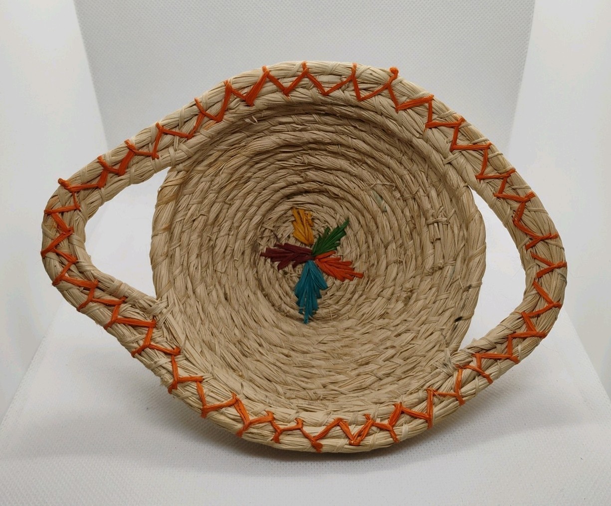 Hand Woven Casserole Basket Straw, Raffia? 7.5 In. Handmade