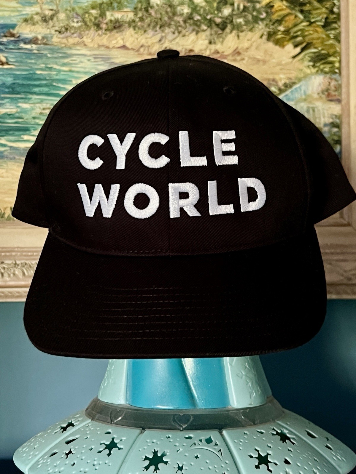 Cycle World Baseball Cap From Quail Motorcycle Gathering 2018 Size MD-LG BLACK