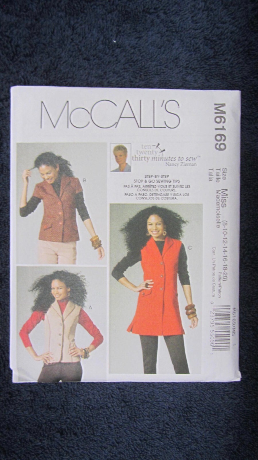 McCalls M6169 VEST Misses Sewing Pattern sizes 8 - 20 UNCUT Quick