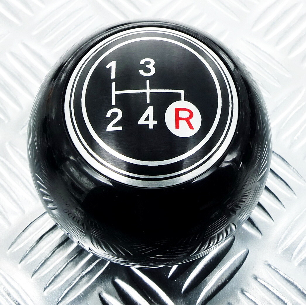 SHINY SHIFT KNOB 4 SPEED BLACK MANUAL THREAD SIZE 8 MM 12 MM