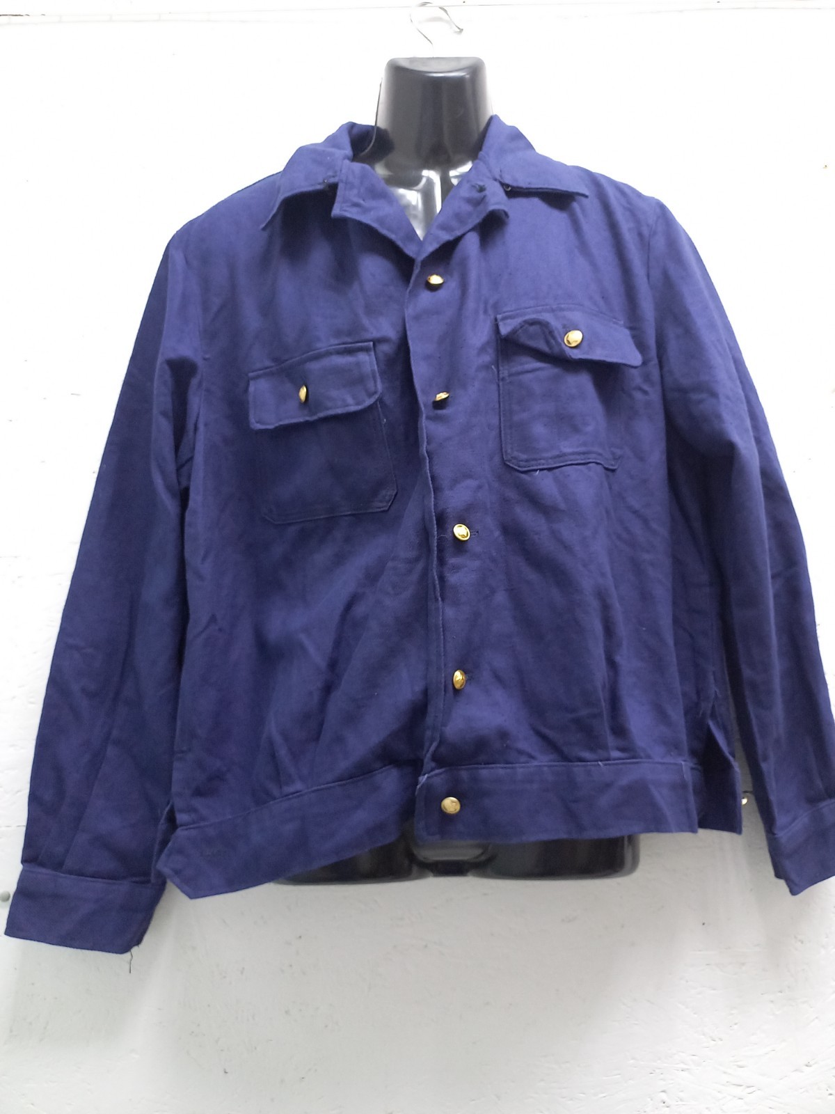 Military Blue Officer Army Shirt Original Uniform Vintage Soldier Collectible