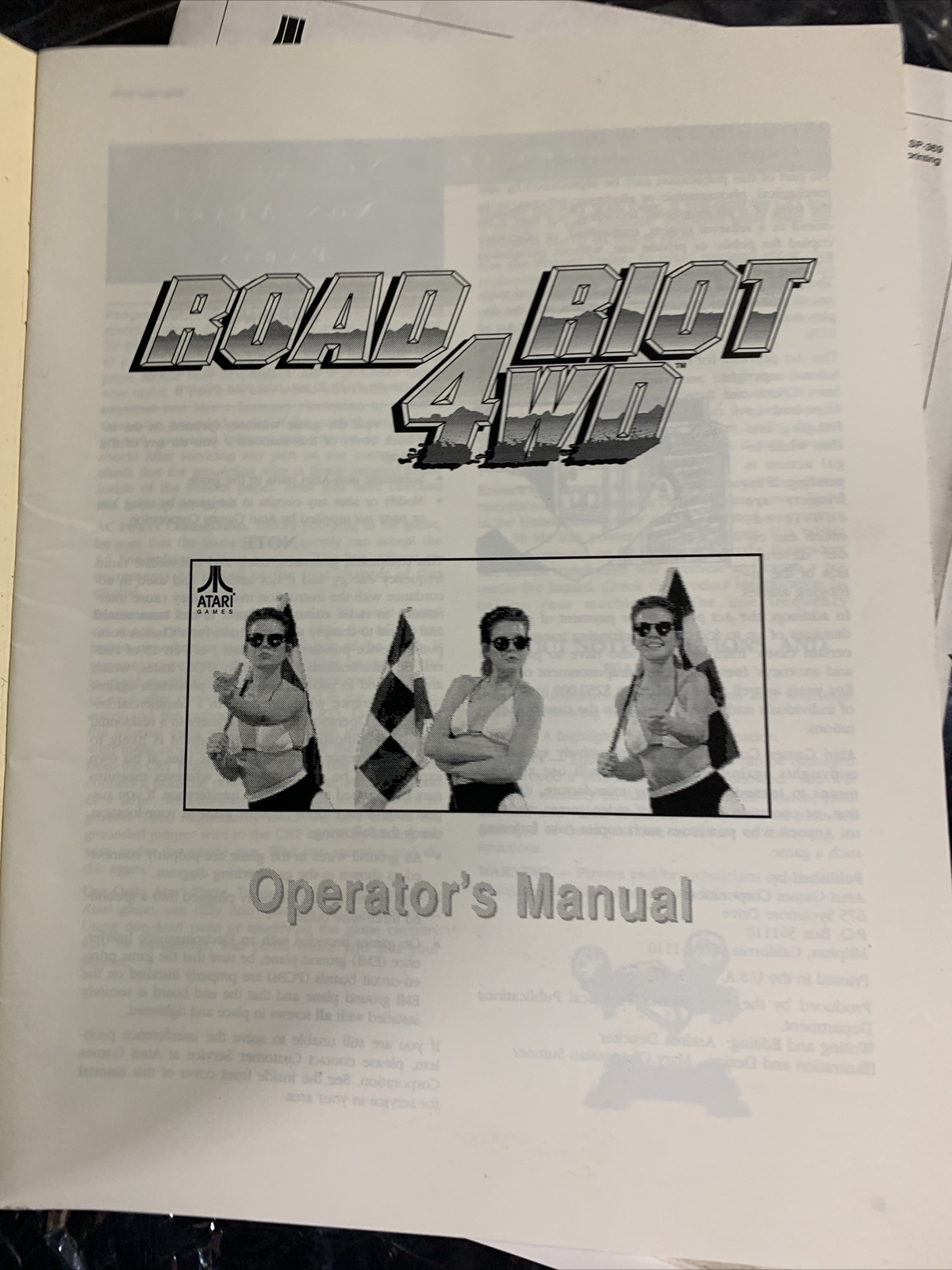 Original Road riot Atari set￼ arcade video game manual