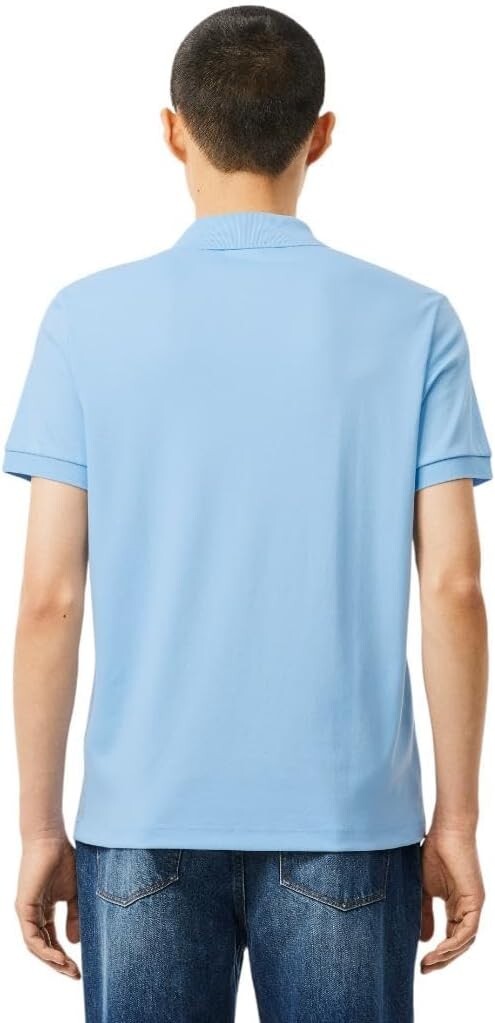 Lacoste Mens Short Sleeve Pima Jersey Interlock Regular Fit Polo, Overlook Blue