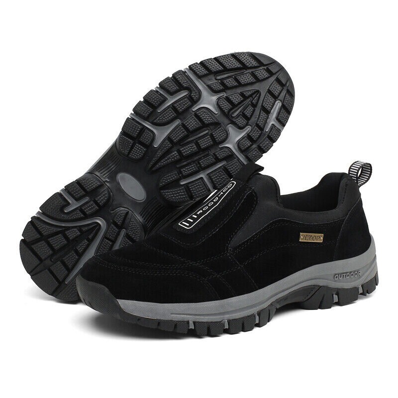 Mens Hiking Shoes Slip On Sneakers Outdoor Wide Width Comfort Walking Loafers