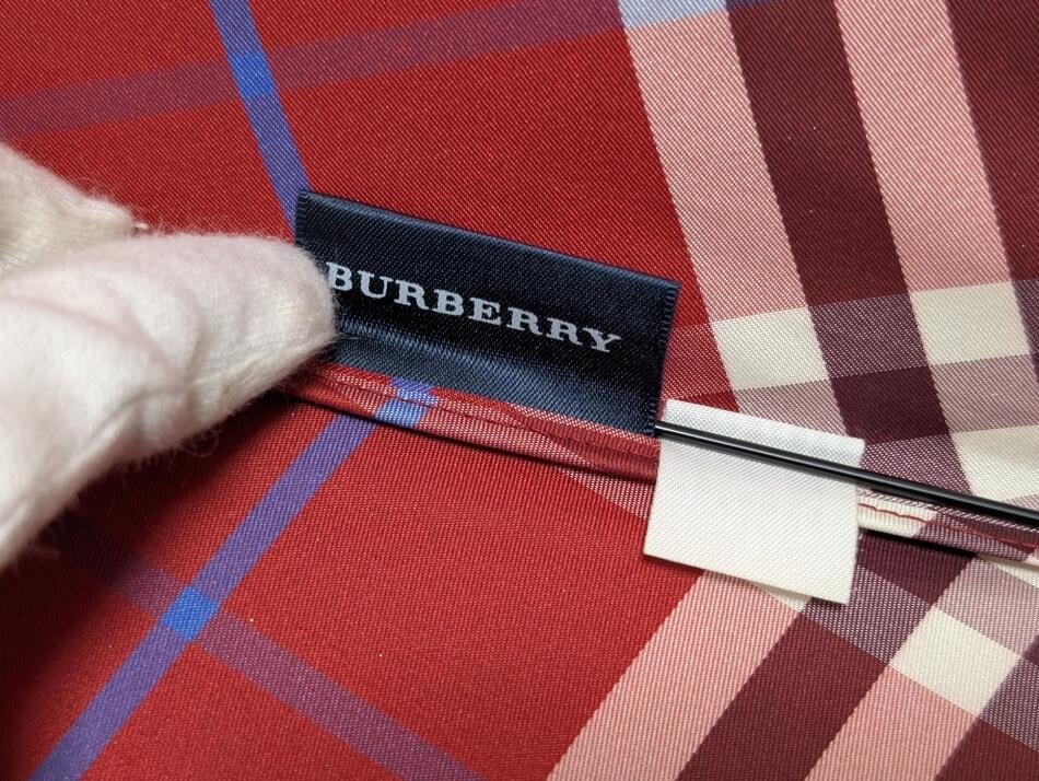 Burberry Folding Umbrella Red Check Pattern Rain Parasol Authentic Genuine