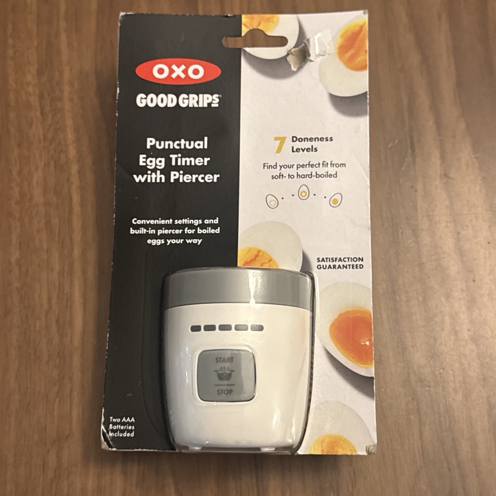 OXO Good Grips Punctual Egg Timer w/ Piercer Manual Timer 7 Doneness Levels: New