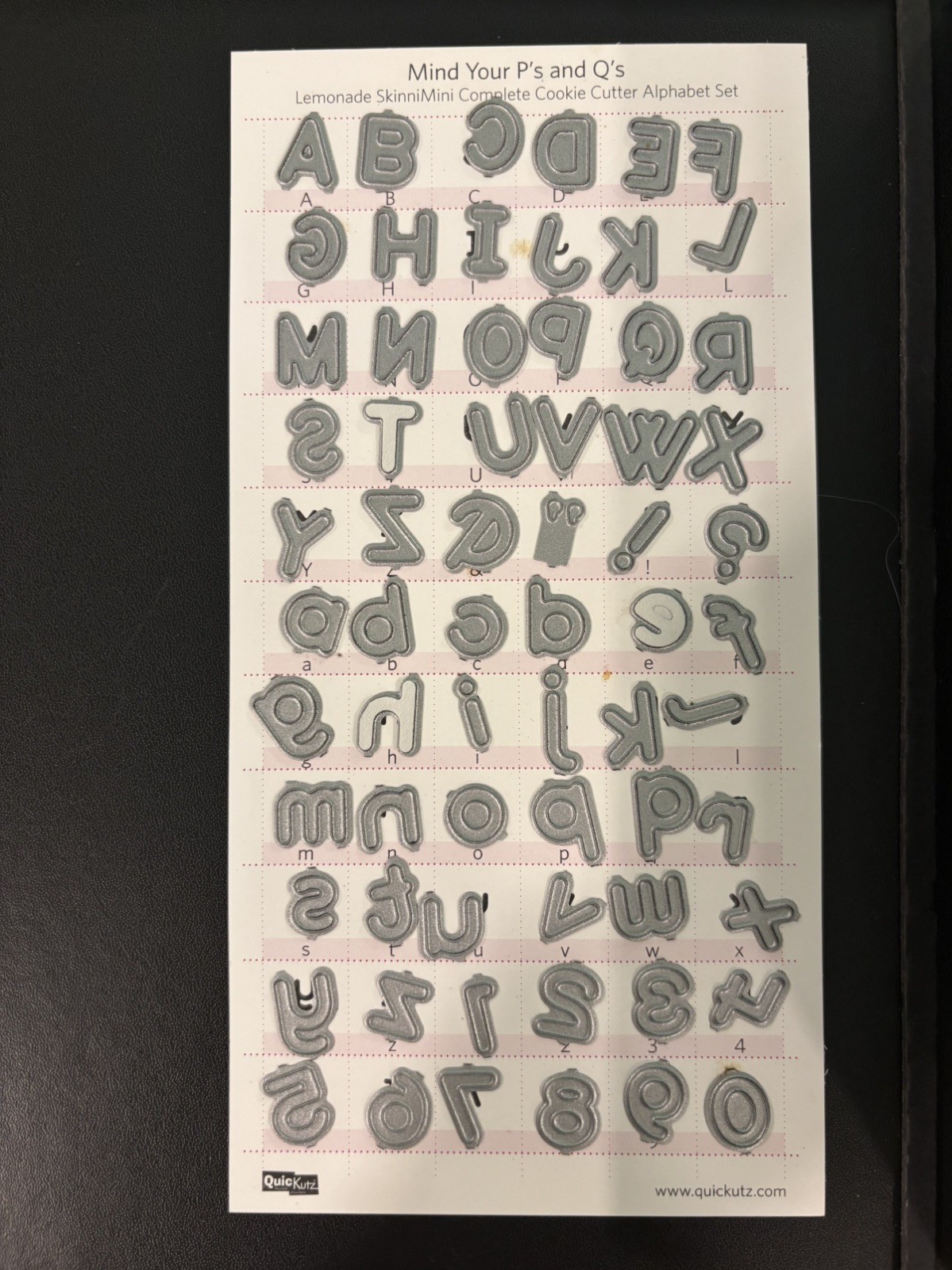 Quickutz Lemonade SkinniMini Complete Alphabet Set.  Excellent condition