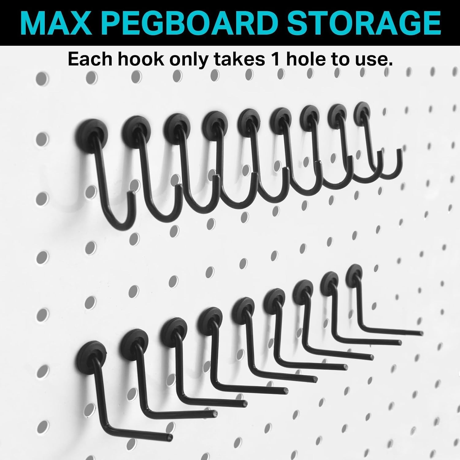 Pegboard Hooks Accessories - 20 Set Plier Holders L Type Hooks Fit 1/4 Pegboa...