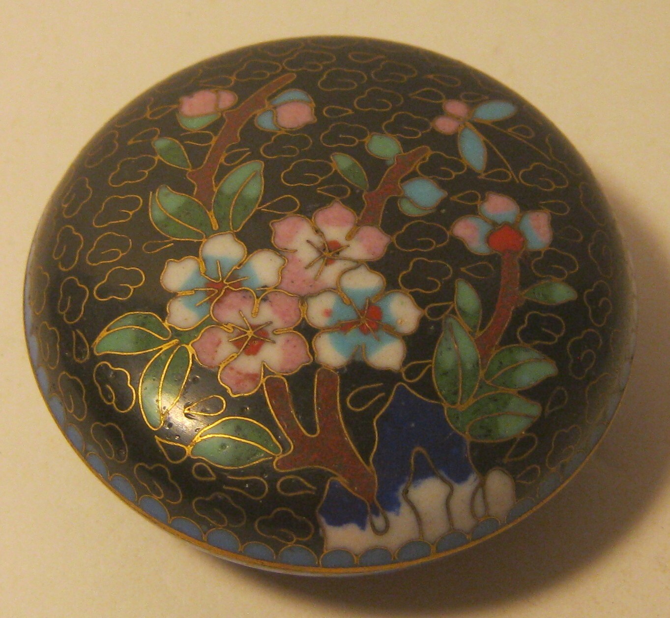 Lovely Round CLOISONNE Ring Box EXCELLENT Condition!!!