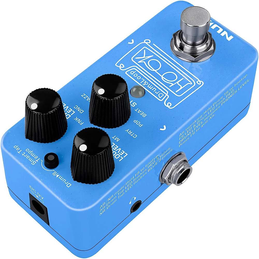 NUX HOOK Drum and Loop Mini Effects Pedal Blue Refurbished